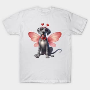 Valentine Fairy Great Dane Dog T-Shirt